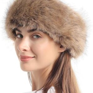 sy soul young Faux Fur Headband with Elastic for Women's Winter Earwarmer Earmuff